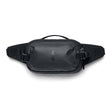 allpa-x-1-5l-hip-pack- Black waist bag with a brand logo on a white background