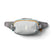 allpa-x-1-5l-hip-pack- A light gray waist bag with a mint green zipper, orange trim, and a white compact brand logo on the front, shown against a plain white background.