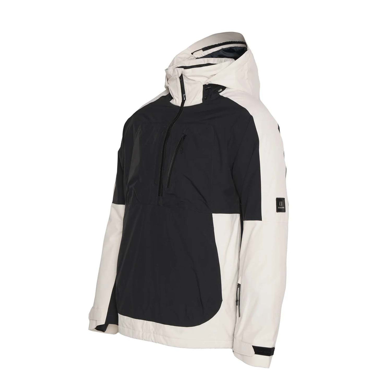 Wetherill 2L Insulated Anorak- Black and white anorak on a white background