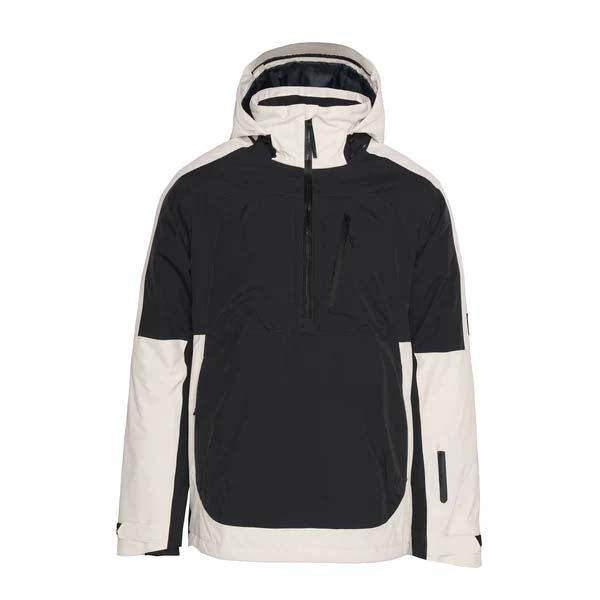 Wetherill 2L Insulated Anorak- Black and white anorak on a white background