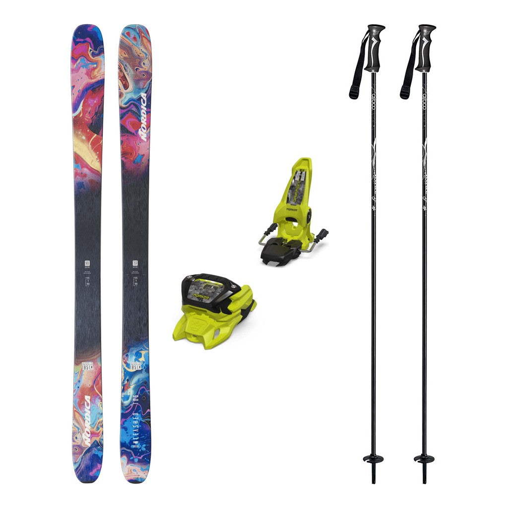Nordica Unleashed 106 Mens Skis 2027 with Griffon 13 Bindings Ski Package - Green/Black