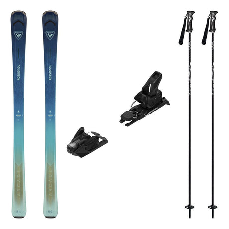 Rossignol Arcade 84 Womens Skis 2027 with Strive 12 Bindings Ski Package - Black