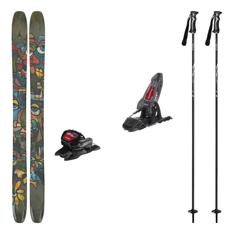 Atomic Bent 110 Adult Skis 2026 with Marker Griffon 13 Bindings Ski Package - Anthracite/Black/Red