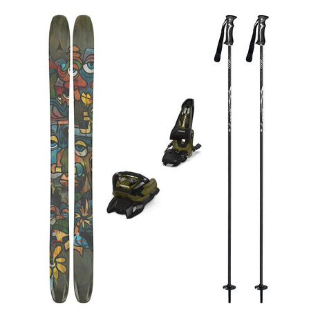 Atomic Bent 110 Adult Skis 2026 with Marker Griffon 13 Bindings Ski Package - Black/Olive Green