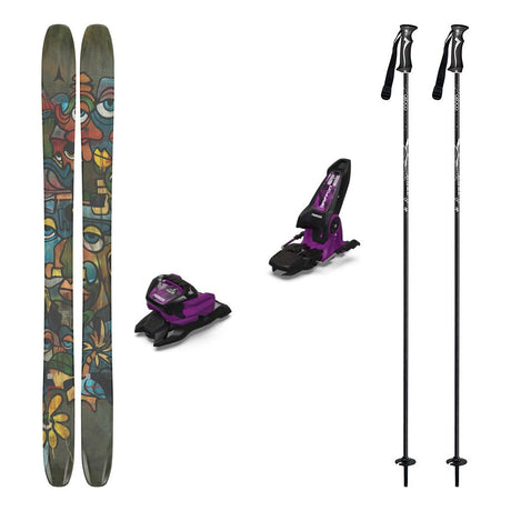 Atomic Bent 110 Adult Skis 2026 with Marker Griffon 13 Bindings Ski Package - Black/Purple