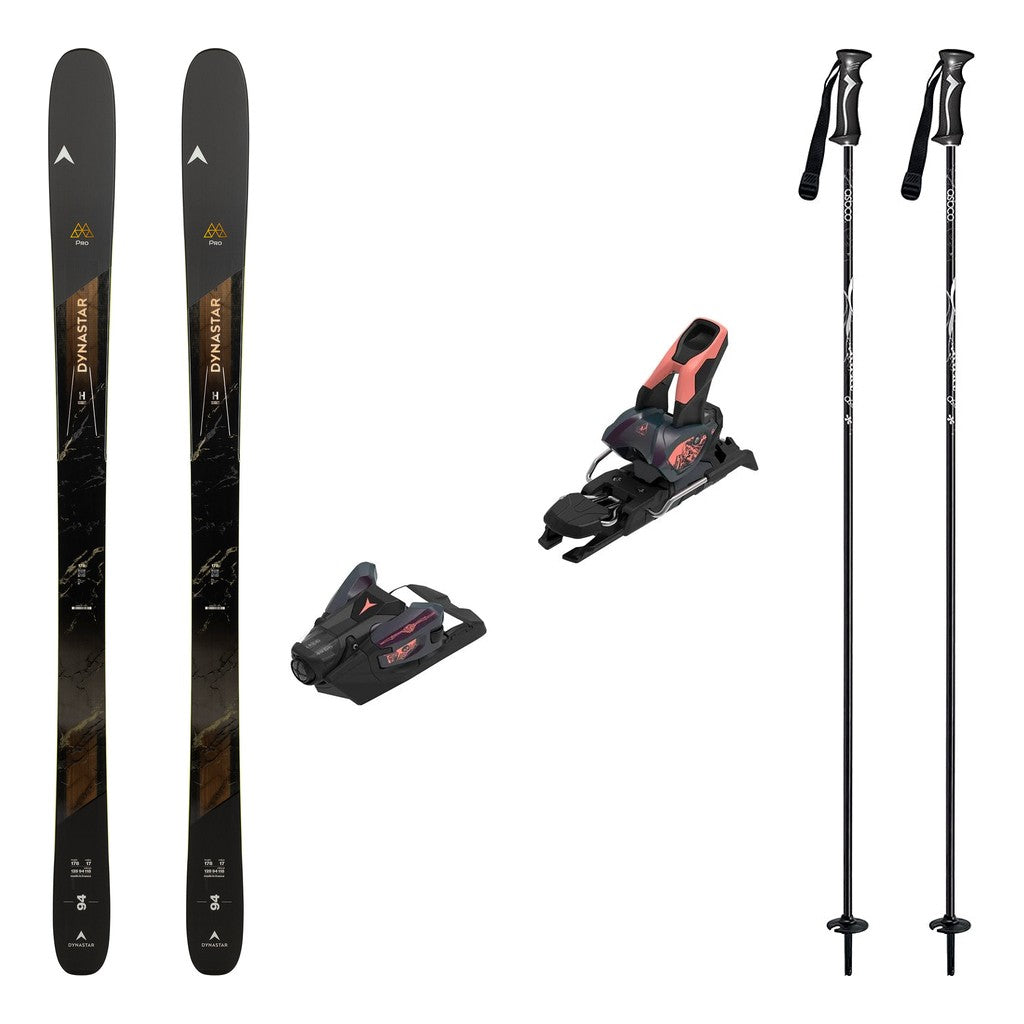 Dynastar M-Pro 94 TI Mens Skis 2026 with Strive 12 Bindings Ski Package - Bent Chetler Salmon