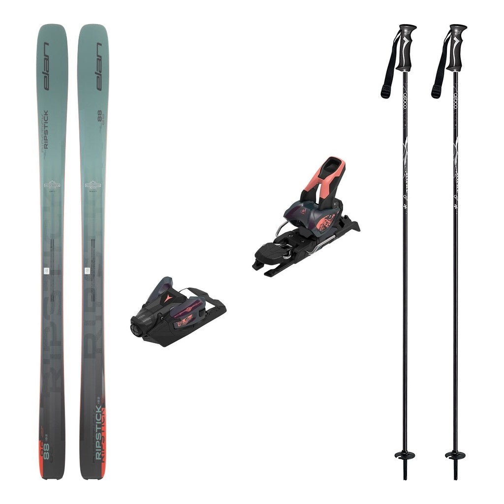 Elan Ripstick 88 Skis Mens 2026 with Strive 12 Bindings Ski Package - Bent Chetler Salmon