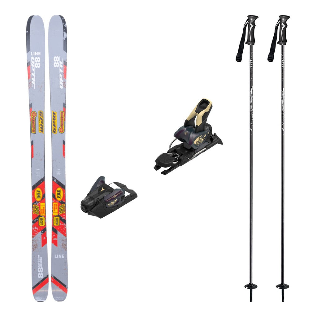 Line Optic 88 Adult Skis 2026 with Strive 12 Bindings Ski Package - Bent Chetler Butter