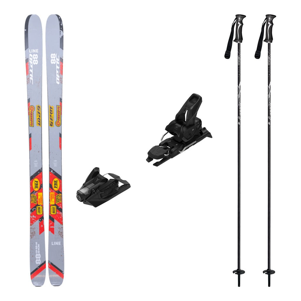 Line Optic 88 Adult Skis 2026 with Strive 12 Bindings Ski Package - Black
