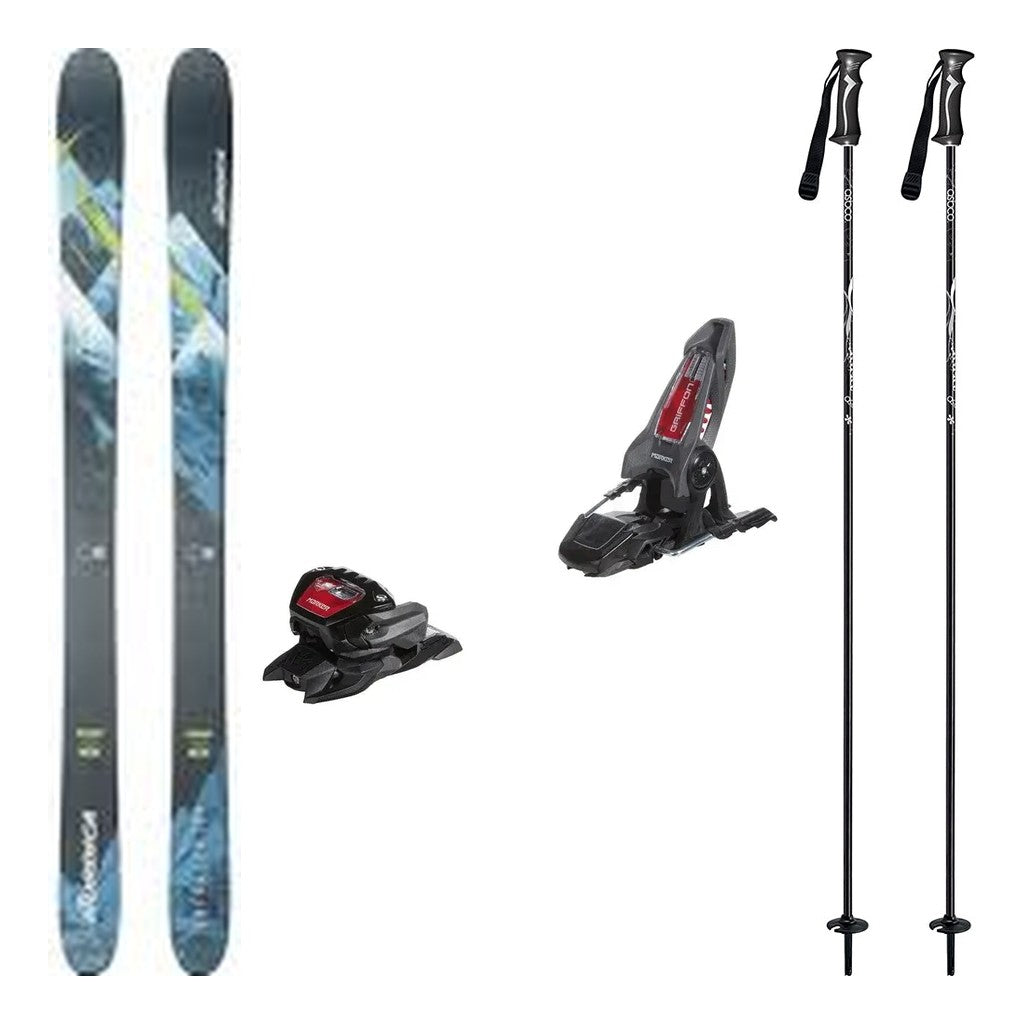 Nordica Enforcer 104 Mens Skis 2026 with Marker Griffon 13 Bindings Ski Package - Anthracite/Black/Red