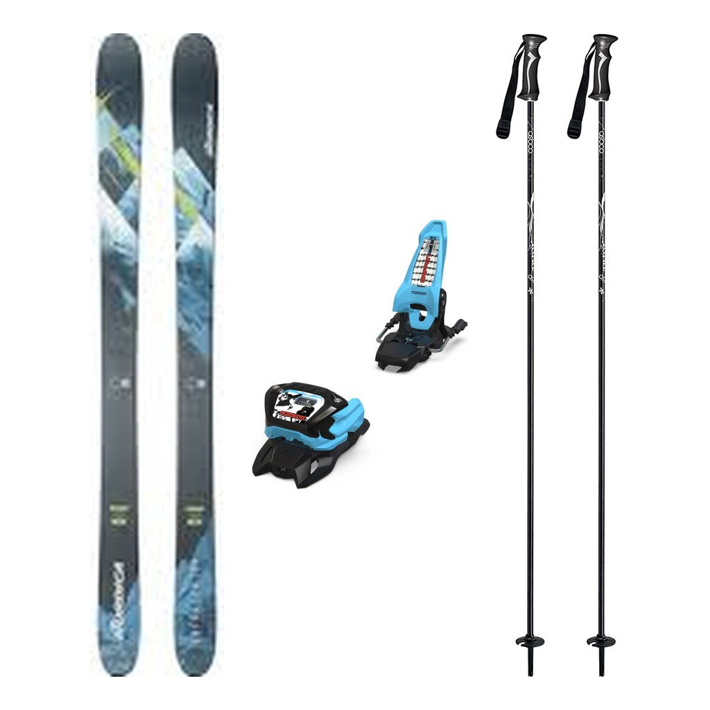 Nordica Enforcer 104 Mens Skis 2026 with Marker Griffon 13 Bindings Ski Package - Black/Light Blue