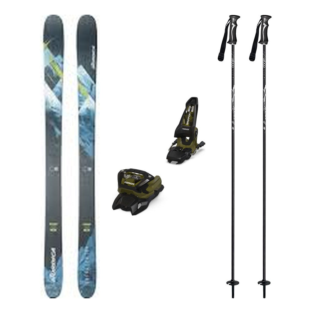 Nordica Enforcer 104 Mens Skis 2026 with Marker Griffon 13 Bindings Ski Package - Black/Olive Green