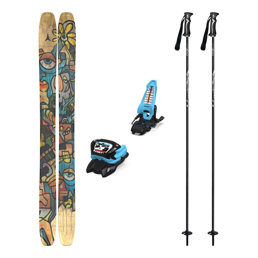 Atomic Bent Chetler 120 Mens Skis 2026 with Marker Griffon 13 Bindings Ski Package - Black/Light Blue
