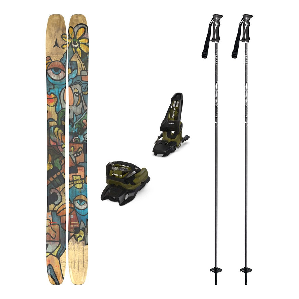 Atomic Bent Chetler 120 Mens Skis 2026 with Marker Griffon 13 Bindings Ski Package - Black/Olive Green