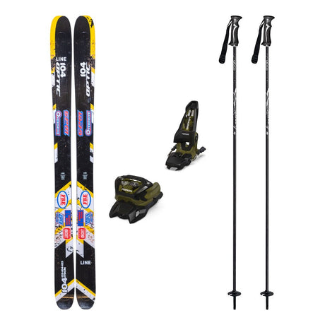 Line Optic 104 Adult Skis 2026 with Marker Griffon 13 Bindings Ski Package - Black/Olive Green