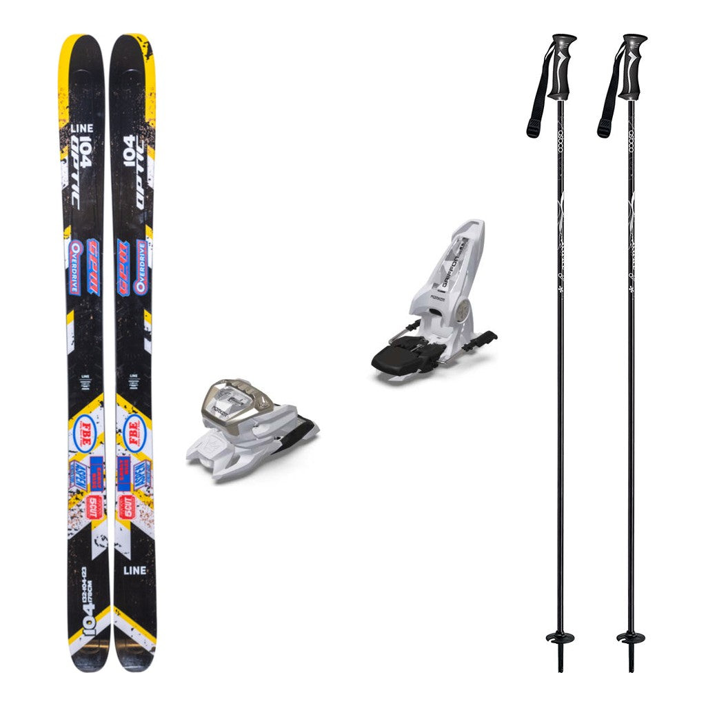 Line Optic 104 Adult Skis 2026 with Marker Griffon 13 Bindings Ski Package - White