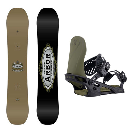 Arbor Element Decon Mens Snowboard 2027 with Spruce Bindings Snowboard Package - Military/Black