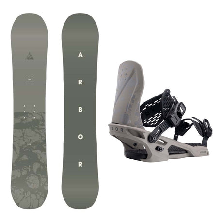 Arbor Formula Decon Mens Snowboard 2027 with Spruce Bindings Snowboard Package - Smoke/Grey