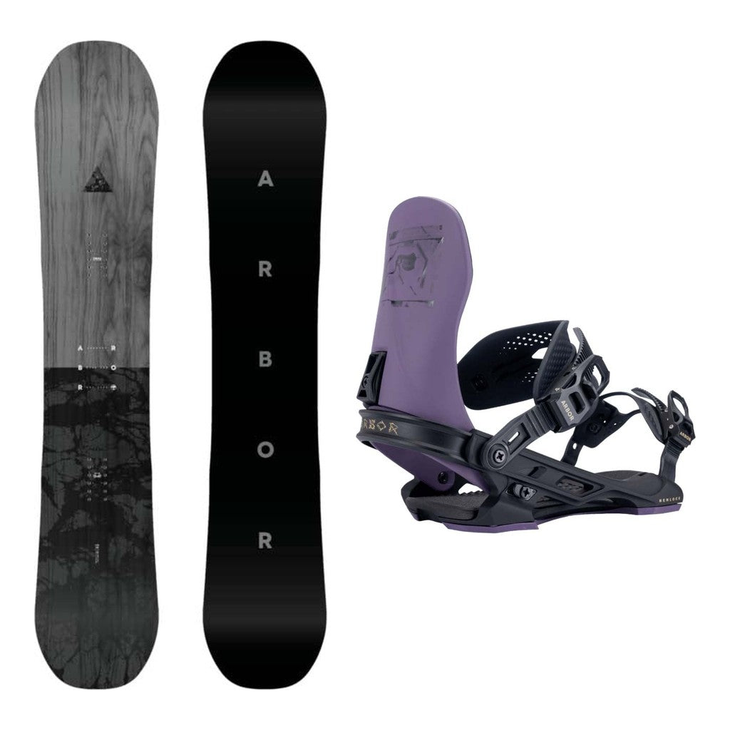 Arbor Formula Mens Snowboard 2027 with Hemlock Bindings Snowboard Package