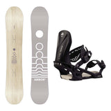 Arbor Mantra Womens Snowboard 2027 with Acacia Bindings Snowboard Package - Black/Marshmallow