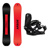Arbor Red Gerard Am Kids Snowboard 2027 with Sapling Bindings Snowboard Package - Black/White