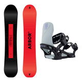Arbor Red Gerard Am Kids Snowboard 2027 with Sapling Bindings Snowboard Package - Blue/Mint