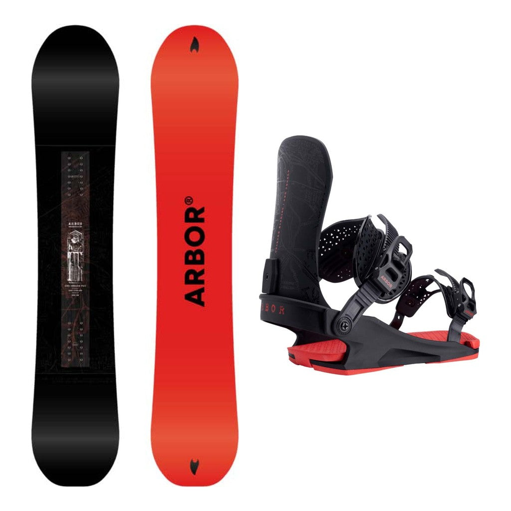 Arbor Red Gerard Pro Mens Snowboard 2027 with Utility Bindings Snowboard Package