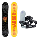 Arbor Scion Kids Snowboard 2027 with Sapling Bindings Snowboard Package - Blue/Mint