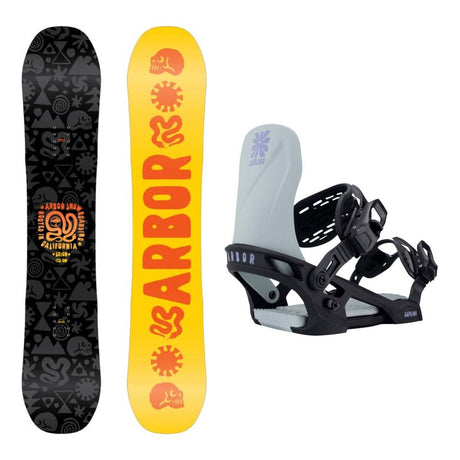 Arbor Scion Kids Snowboard 2027 with Sapling Bindings Snowboard Package - Blue/Mint