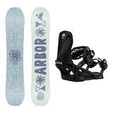 Arbor Seedling Kids Snowboard 2027 with Sapling Bindings Snowboard Package - Black/White