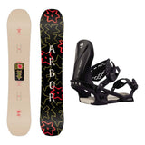 Arbor Swoon Decon Womens Snowboard 2027 with Acacia Bindings Snowboard Package - Black/Marshmallow
