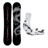 Burton Blossom Camber Adult Snowboard with Step On Cartel X Bindings Snowboard Package - White