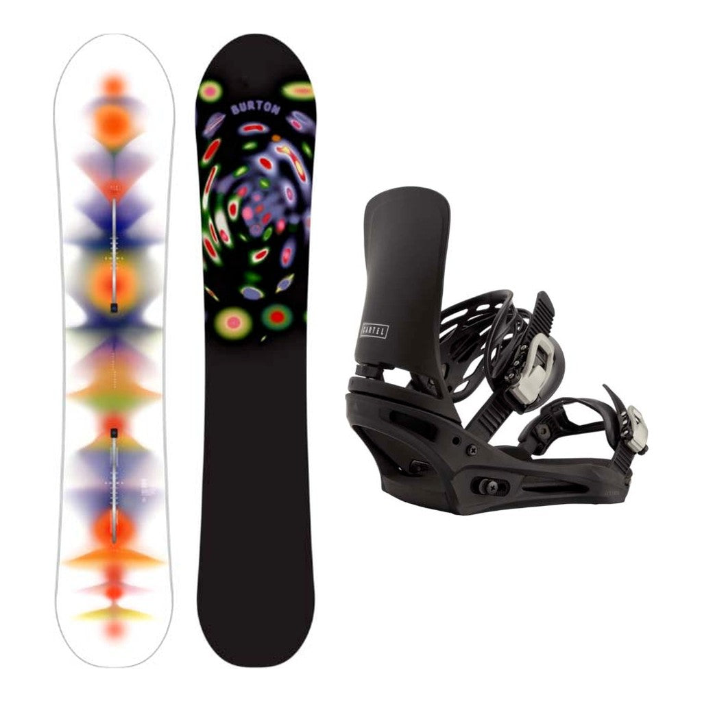 Burton Counterbalance Camber Adult Snowboard with Cartel Re:Flex Bindings Snowboard Package