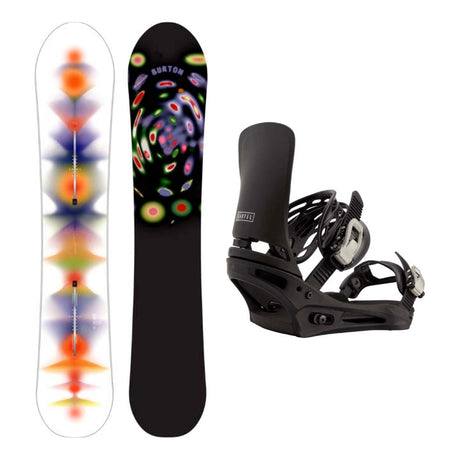 Burton Counterbalance Camber Adult Snowboard with Cartel Re:Flex Bindings Snowboard Package