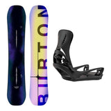 Burton Custom Camber Mens Snowboard with Step On Genesis Re:Flex Bindings Snowboard Package - Black