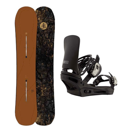 Burton Family Tree Time Thief Adult Snowboard with Cartel Re:Flex Bindings Snowboard Package