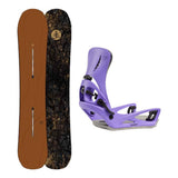 Burton Family Tree Time Thief Adult Snowboard with Step On Genesis Re:Flex Bindings Snowboard Package - Purple Voltage