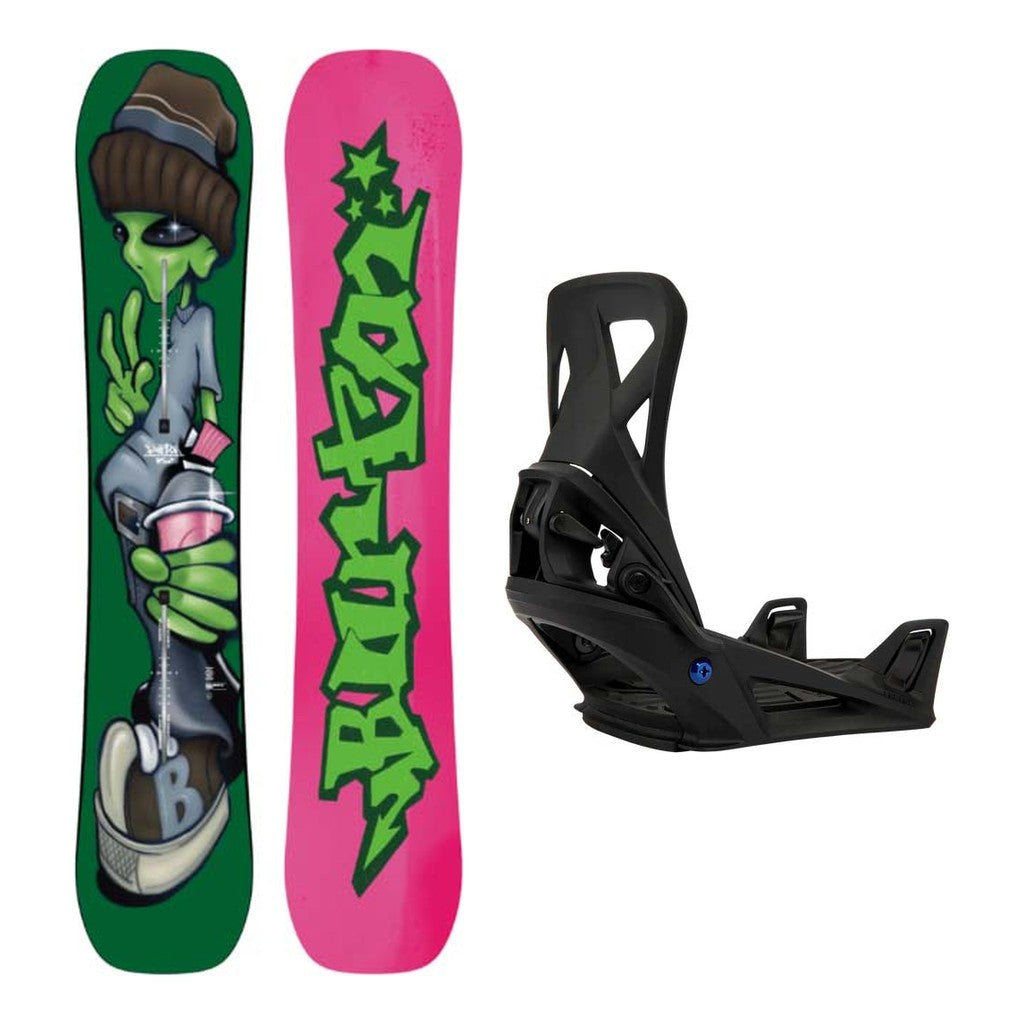 Burton Good Company Camber Adult Snowboard with Step On Re:Flex Bindings Snowboard Package - Black