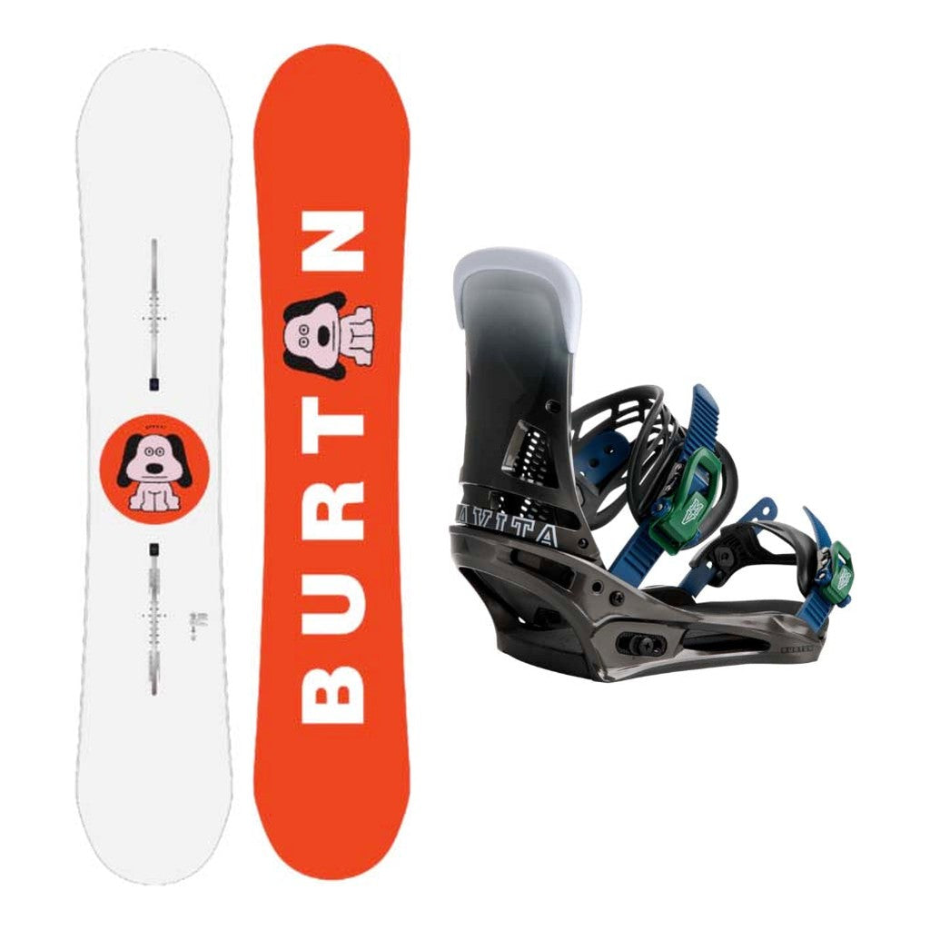 Burton Process Flying V Mens Snowboard with Malavita Bindings Snowboard Package