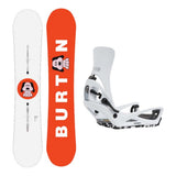 Burton Process Flying V Mens Snowboard with Step On Cartel X Bindings Snowboard Package - White