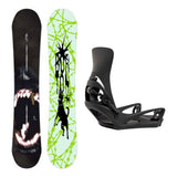 Burton Process Mens Snowboard with Step On Cartel X Bindings Snowboard Package - Black