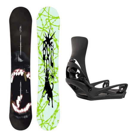 Burton Process Mens Snowboard with Step On Cartel X Bindings Snowboard Package - Black