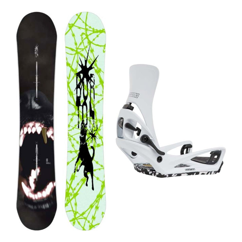 Burton Process Mens Snowboard with Step On Cartel X Bindings Snowboard Package - White