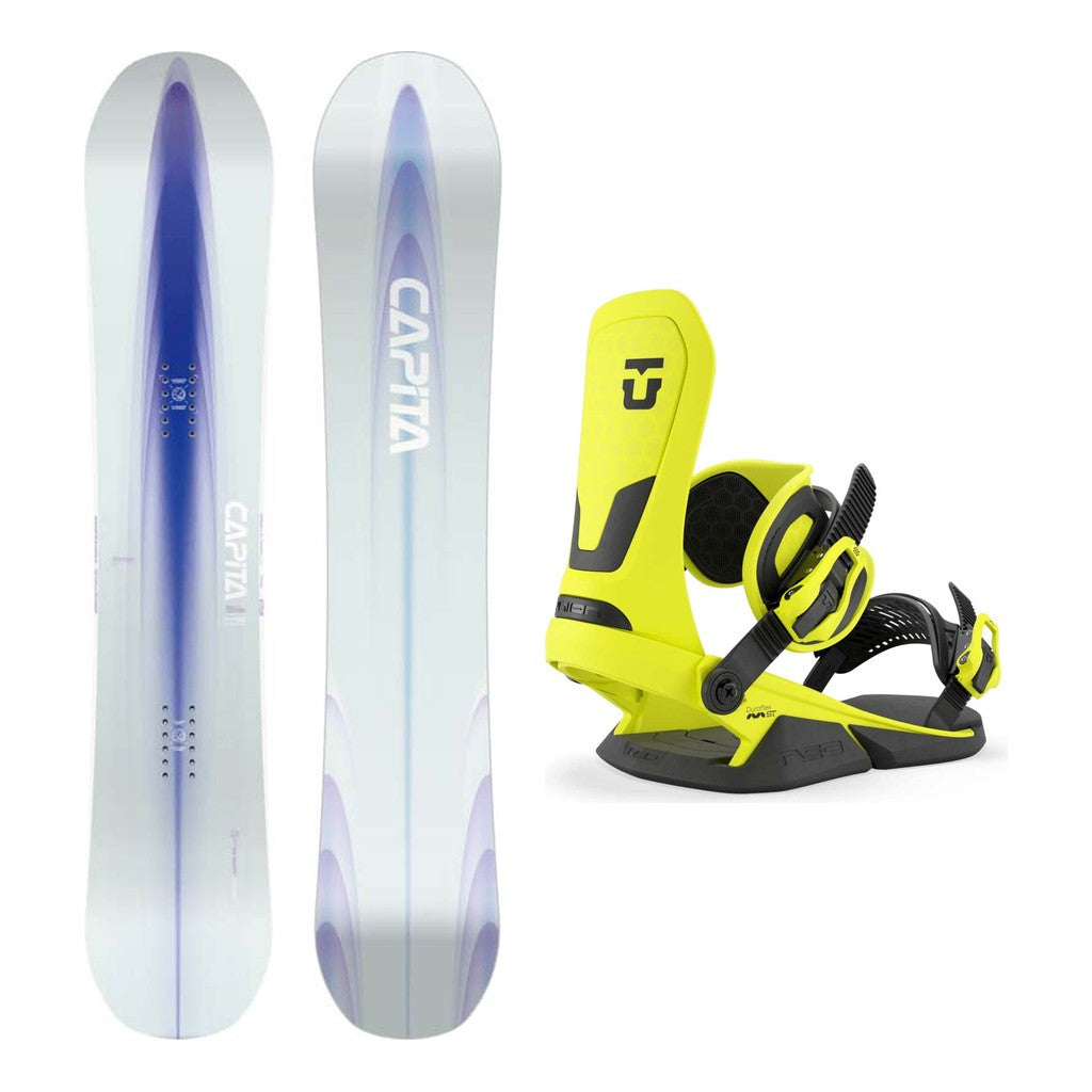 Capita Artemis Womens Snowboard 2027 with Neo Bindings Snowboard Package - Neon Yellow