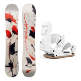Capita Birds of a Feather Womens Snowboard 2027 with Legacy Bindings Snowboard Package - White