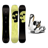 Capita Black Snowboard of Death Wide Mens Snowboard 2027 with Falcor Bindings Snowboard Package - White