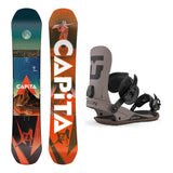 Capita D.O.A. Mens Snowboard 2027 with Strata Bindings Snowboard Package - Brown