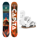 Capita D.O.A. Mens Snowboard 2027 with Strata Bindings Snowboard Package - White