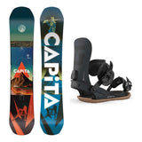 Capita D.O.A. Wide Mens Snowboard 2027 with Strata Bindings Snowboard Package - Black
