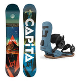Capita D.O.A. Wide Mens Snowboard 2027 with Strata Bindings Snowboard Package - Dark Blue